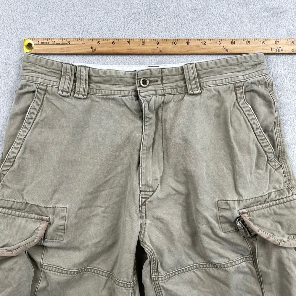 Vintage Polo Ralph Lauren Cargo Shorts Men 32 Beige Thick Cotton Flap Y2K 10